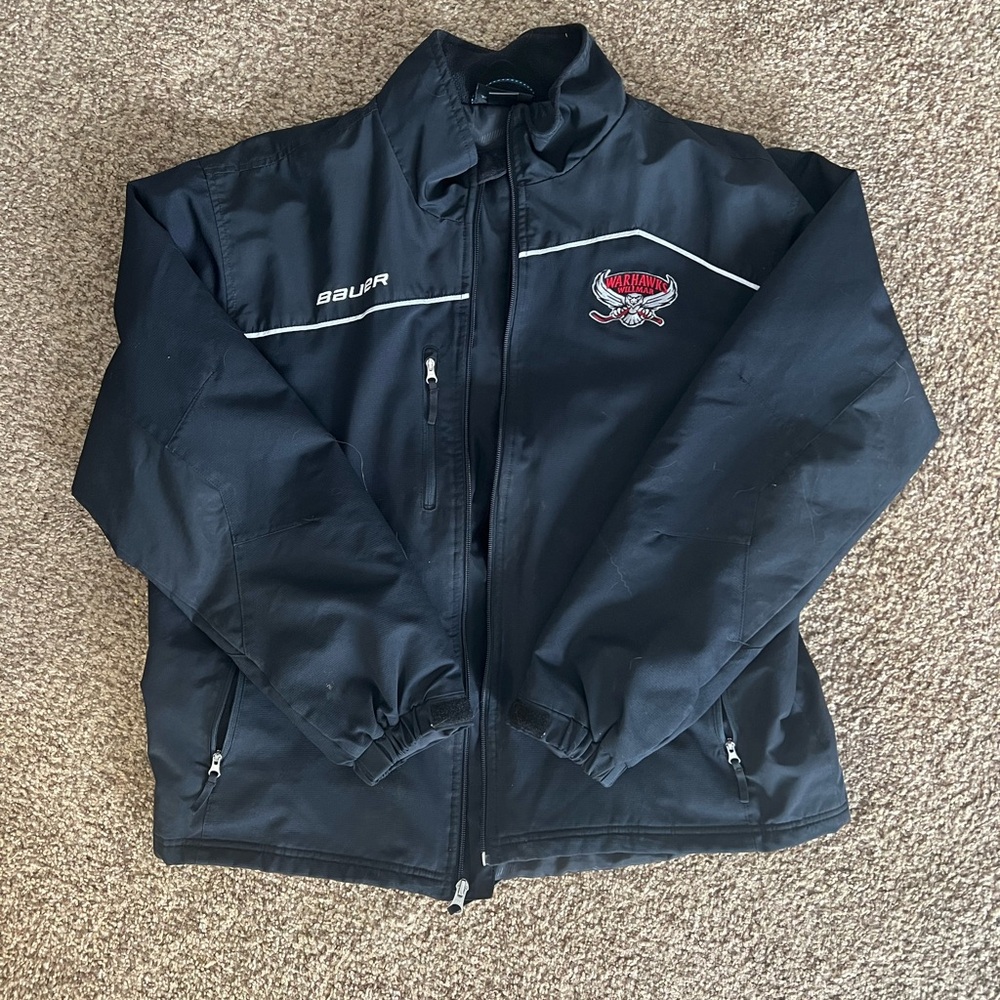 Bauer Black Men's Jacket Willmar Warhawks Logo